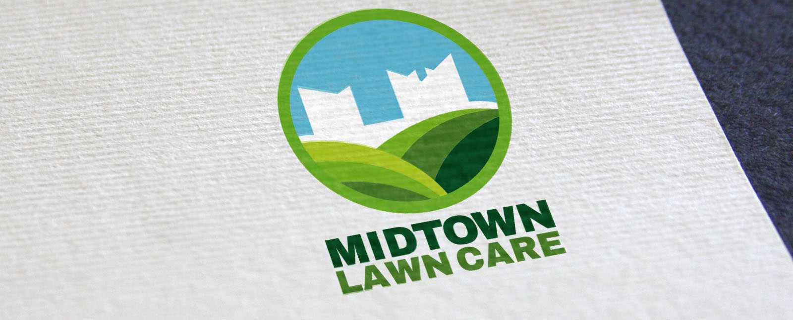 Example of a lawn care logo design for Midtown Lawn Care.