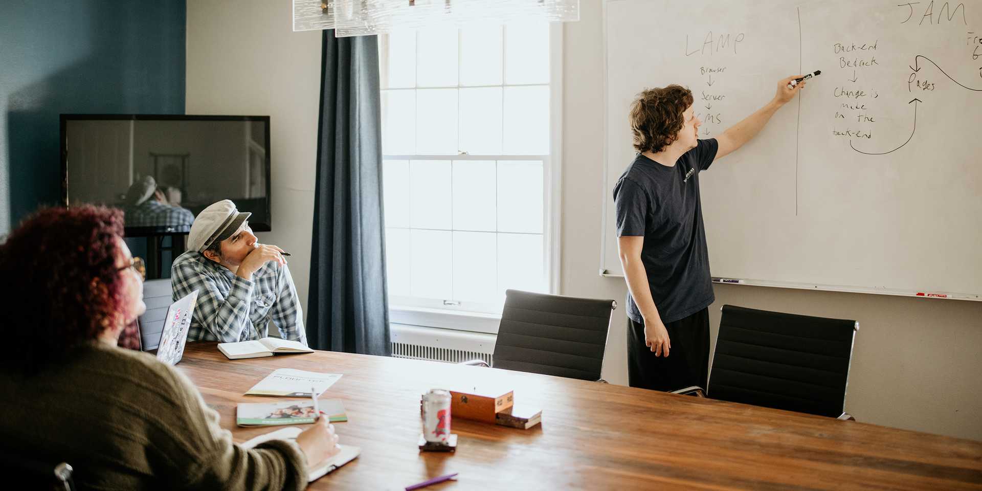 Riverworks team strategizing website design and SEO Chattanooga activities.